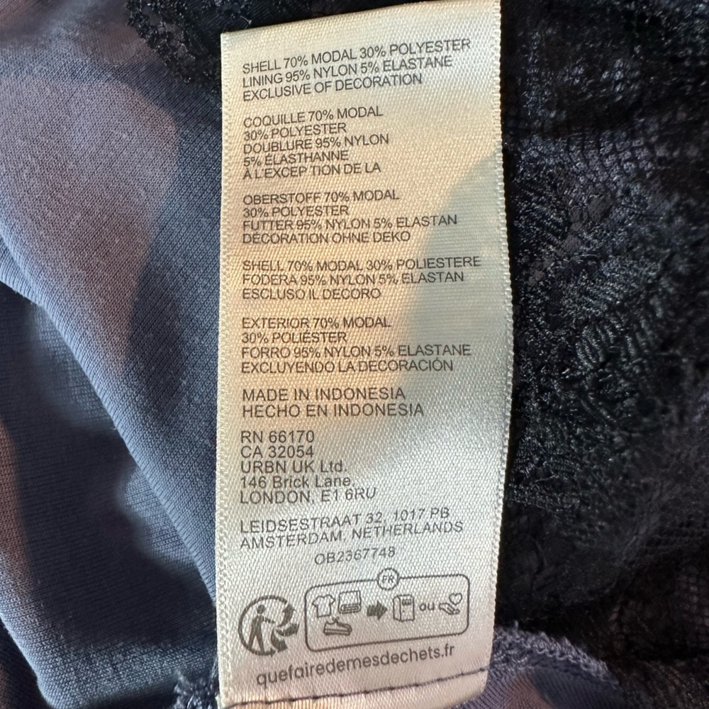 Free People XL Kairo Midi Dress in Folkstone Gray Asymmetrical Lace Off Shoulder - Picture 16 of 16